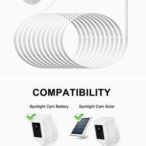 Power Adapter for Ring Spotlight Cam Battery, with 25Ft/7.5m Weatherproof.